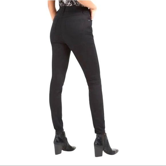BAR III Skinny High Rise Jeans Pants Deep Black Zip Up 5 Pocket Stretch - Picture 2 of 12